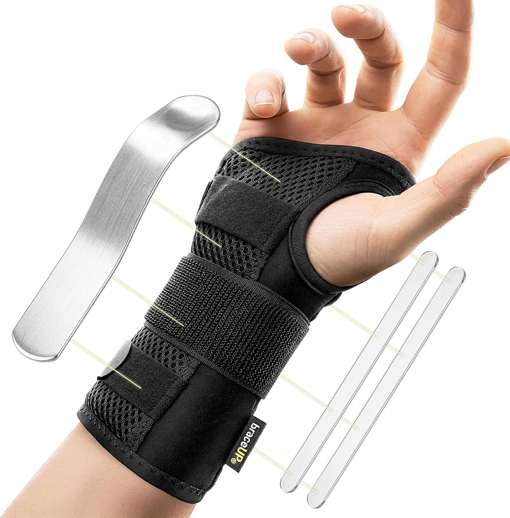 Carpal Tunnel Wrist Brace - Metal Wrist Splint for Hand and Wrist Support, Tendonitis Arthritis Pain Relief