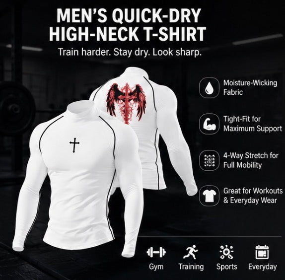 Men's Quick-Dry High-Neck T-Shirt