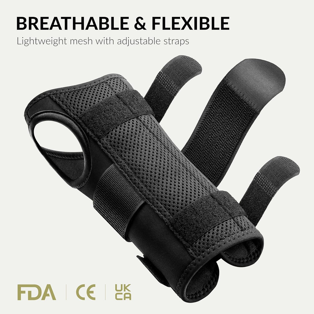 Carpal Tunnel Wrist Brace - Metal Wrist Splint for Hand and Wrist Support, Tendonitis Arthritis Pain Relief